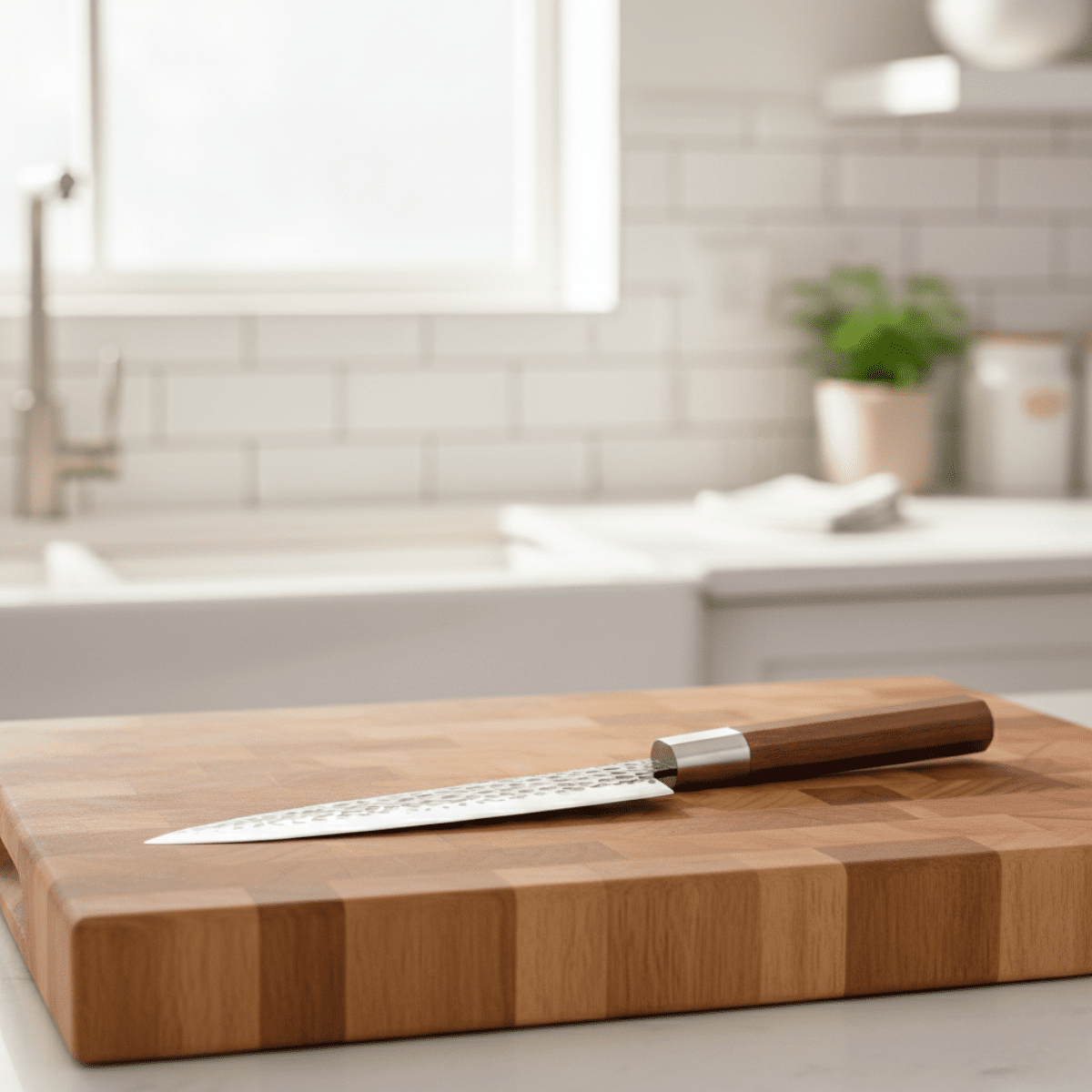 Japanese Hammered Stainless Steel Chef's Knife – 7.3 inch (18.5 cm) Precision Blade