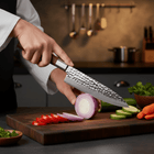 Japanese Hammered Stainless Steel Chef's Knife – 7.3 inch (18.5 cm) Precision Blade