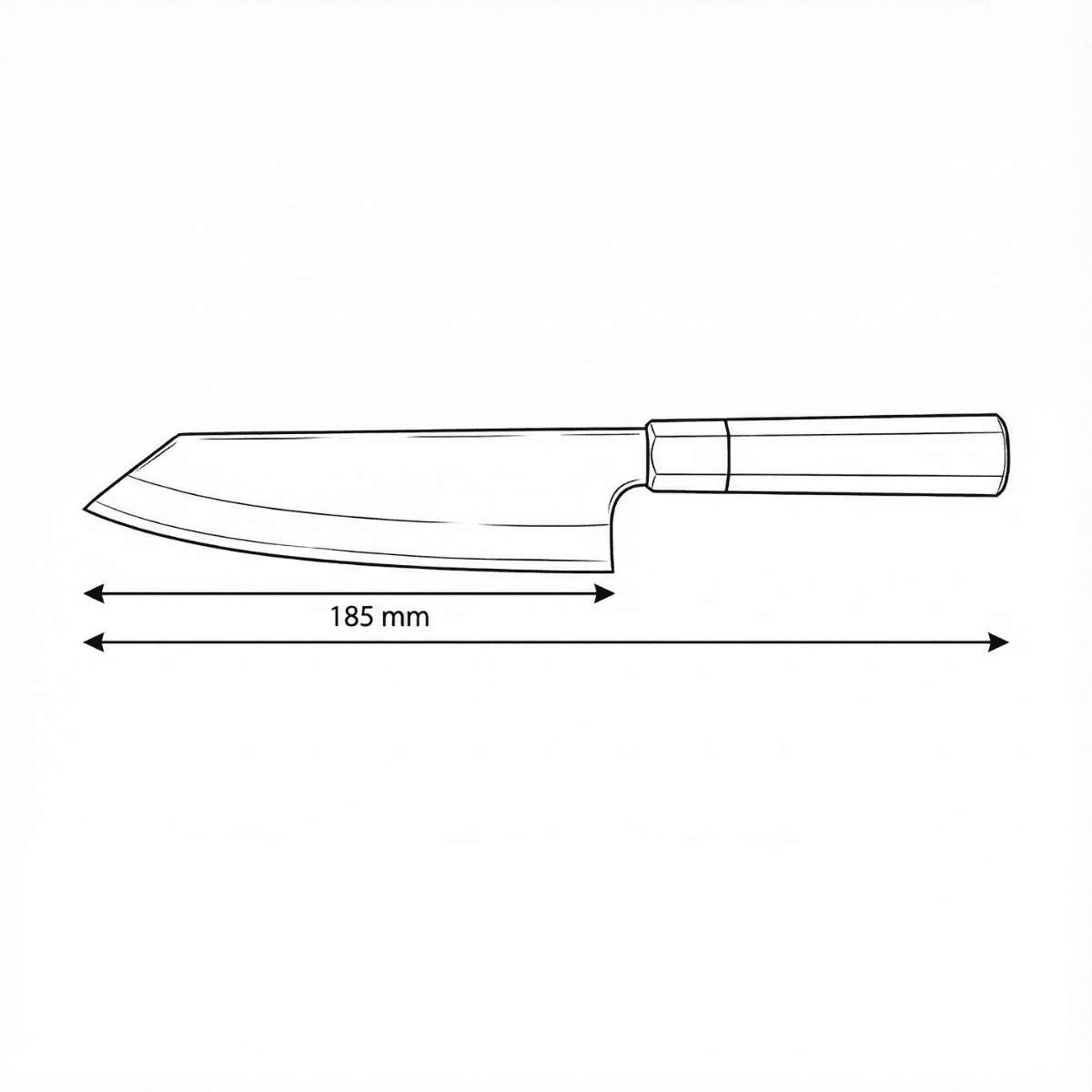 Japanese Hammered Stainless Steel Chef's Knife – 7.3 inch (18.5 cm) Precision Blade