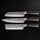 Japanese Hammered Damascus Chef's Knife Set – 3-Piece