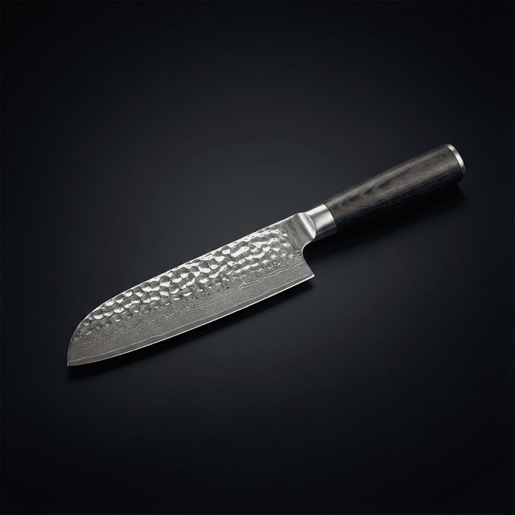 Japanese Hammered Santoku Knife – 7.1 inch (18 cm) Precision Blade