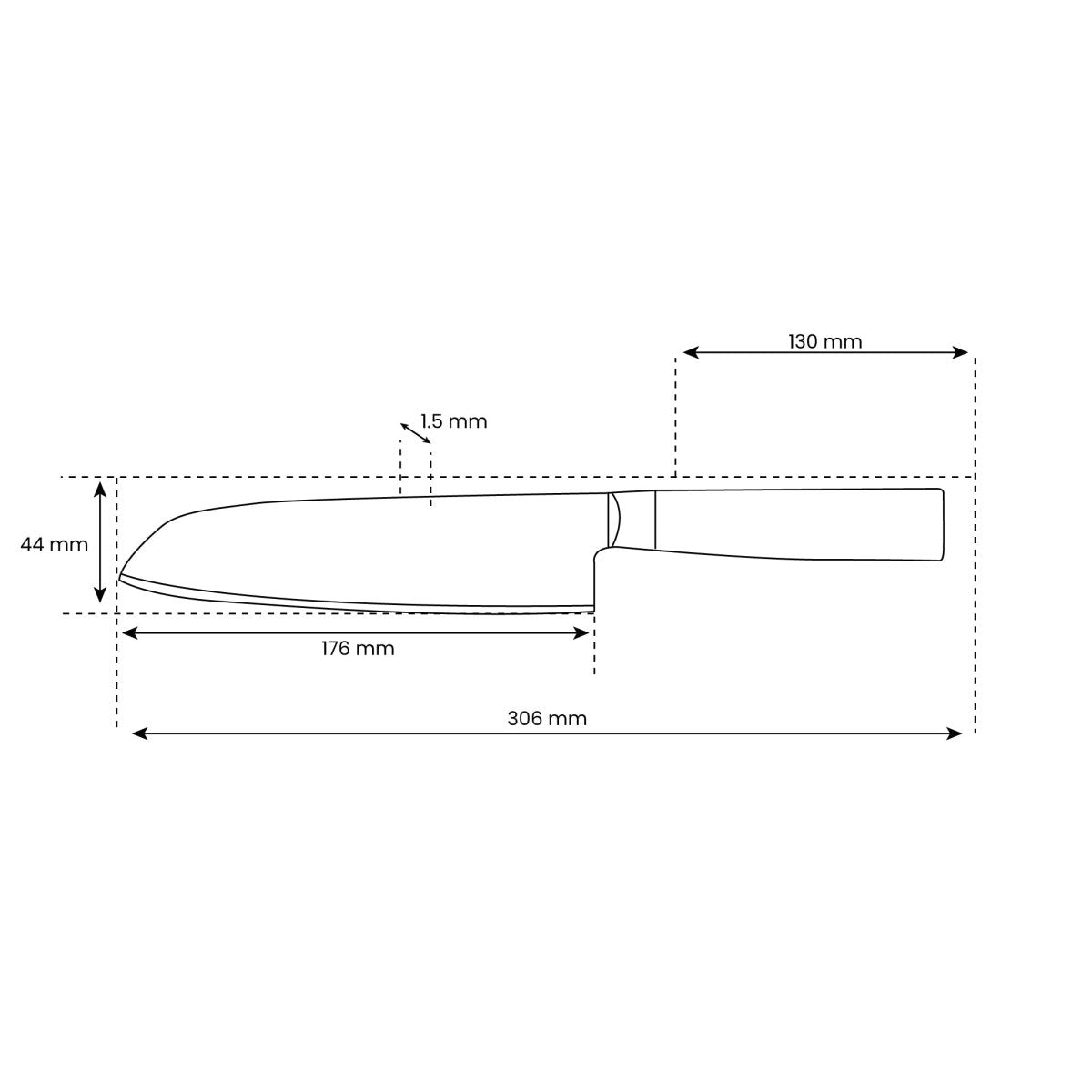 Japanese Hammered Santoku Knife – 7.1 inch (18 cm) Precision Blade