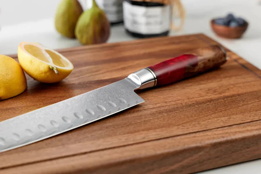 Japanese Damascus Shinku Santoku Knife – 6.9 inch (17.6 cm) Precision Blade