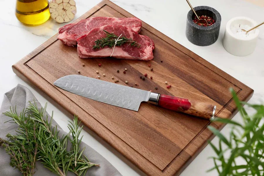 Japanese Damascus Shinku Santoku Knife – 6.9 inch (17.6 cm) Precision Blade