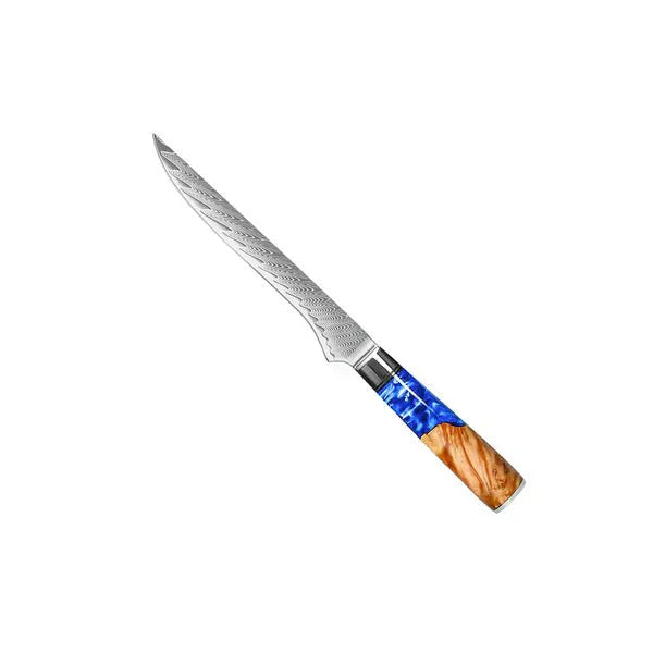 Limited Edition Japanese Damascus Knife Set – 6-Piece Sapphire Series
