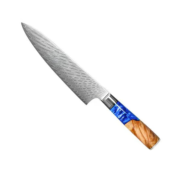 Limited Edition Japanese Damascus Knife Set – 6-Piece Sapphire Series