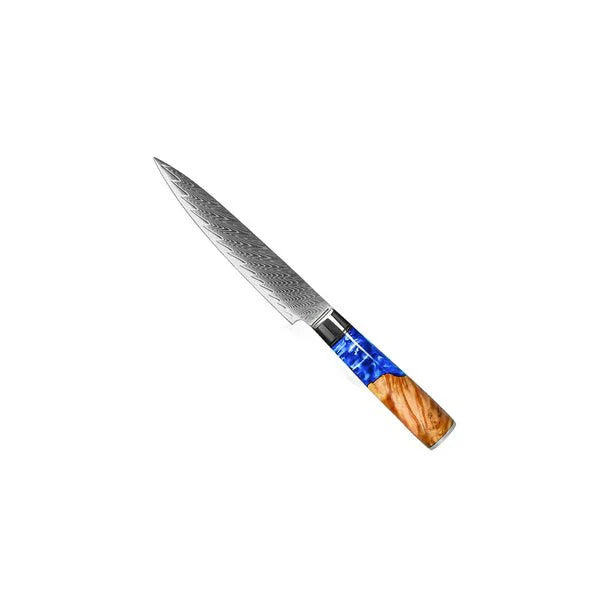 Limited Edition Japanese Damascus Knife Set – 6-Piece Sapphire Series