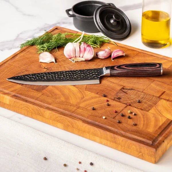 Japanese Hammered Damascus Chef's Knife Set – 3-Piece
