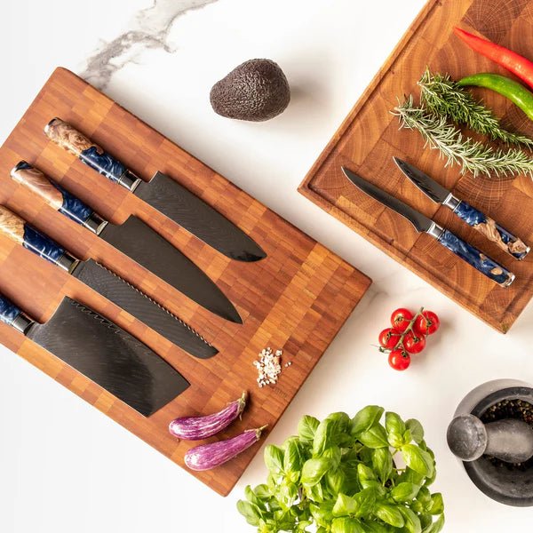 Professional Japanese Damascus Knife Set – 6-Piece Chef Grade