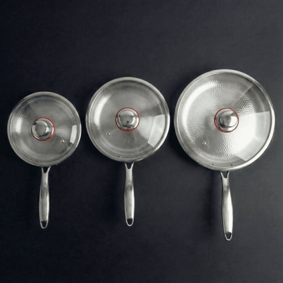 Hand-Hammered Titanium Pan – 3-Piece Set