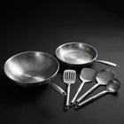 Hand-Hammered Titanium Wok & Frying Pan (10 inch) with Utensils